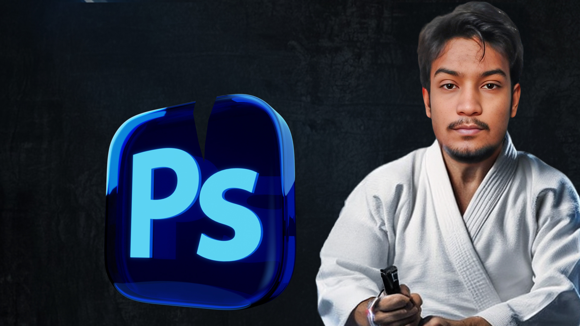 Before version of the Photoshop Killer thumbnail with simpler composition.